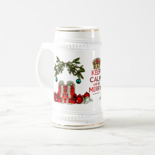 Jarra De Cerveza El nombre o árbol artístico de la Feliz Navidad de
