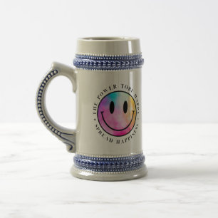 JARRA DE CERVEZA EL PODER PARA SER FELIZ SONRISA CERVEZA MUG