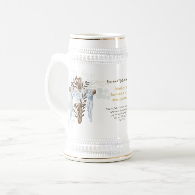 Jarra De Cerveza El recién ordenado pastor sacerdote pastor Deacon  (Anverso izquierdo)