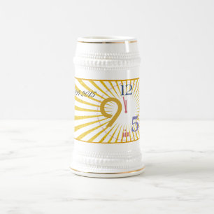 Jarra De Cerveza El reloj da las doce -