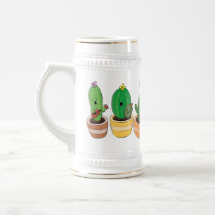 Jarra De Cerveza El trío de cactus lindo canto ilustracion personal