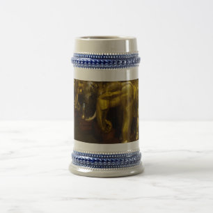 Jarra De Cerveza Elefantes dorados Gris/Azul 22 oz Stein
