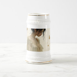 Jarra De Cerveza Elegancia suave en una danza de mariposa