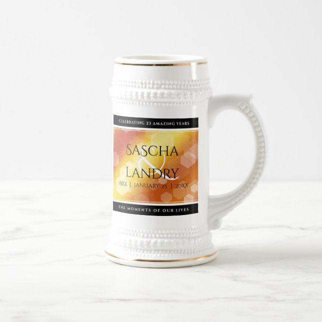 Jarra De Cerveza Elegante 16.º 23 Aniversario Boda de Topaz (Derecha)