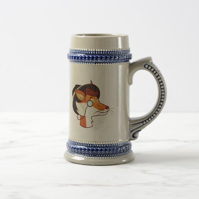 Jarra De Cerveza Elegante hipster Fox Beer Stein (Derecha)
