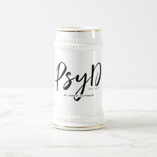 Jarra De Cerveza Elegante Médico de Psicología en PsyD
