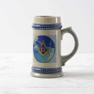 JARRA DE CERVEZA EMBLEMA MASÓNICO DEL REGALO DEL NAVIDAD