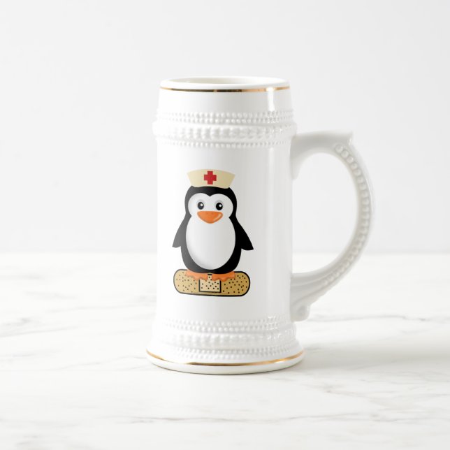 Jarra De Cerveza Enfermera Penguin (con Bandaid) (Derecha)