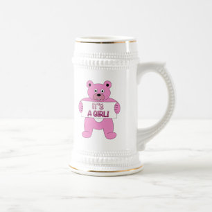 Jarra De Cerveza Es un oso rosa Chica