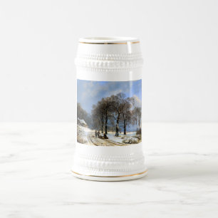 Jarra De Cerveza Escena de invierno