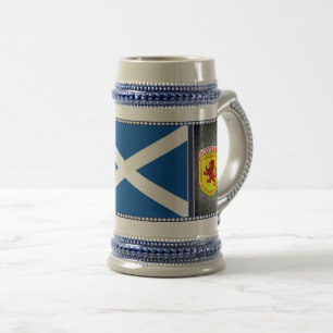 Jarra De Cerveza Escocia, león desenfrenado, bandera, la bandera de