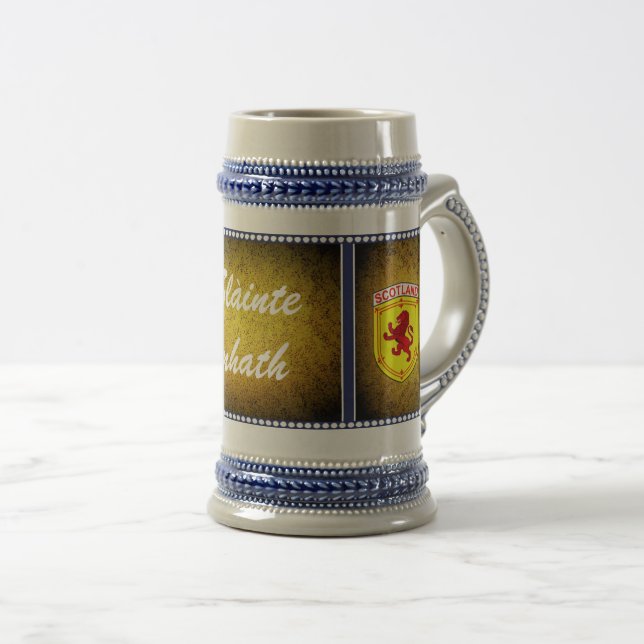 Jarra De Cerveza Escocia, león Rampant, bandera, Slainte Mhath (Anverso derecho)