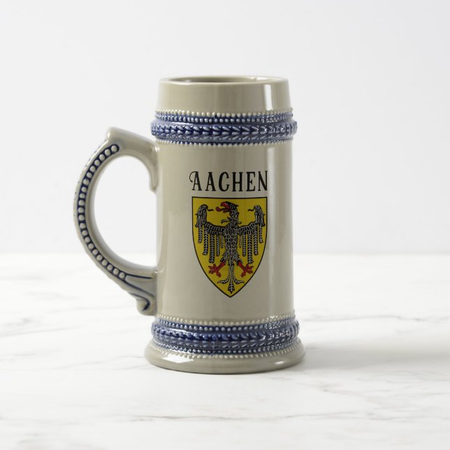 Jarra De Cerveza Escudo de armas de Aquisgrán, Alemania (Izquierda)