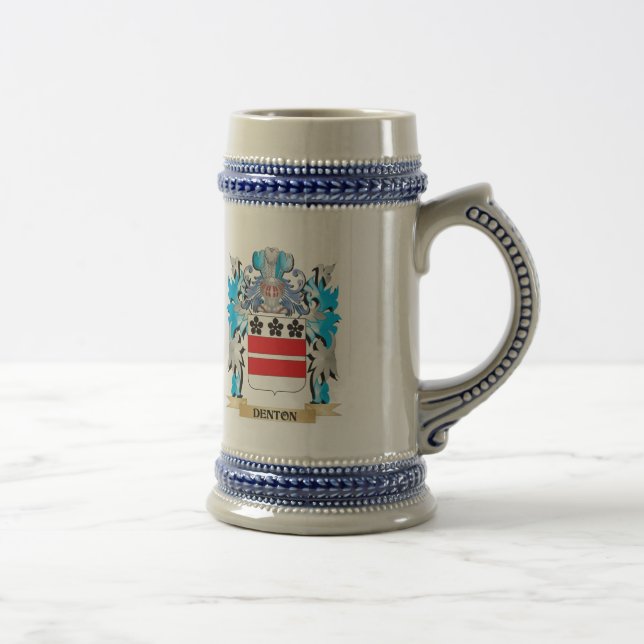 Jarra De Cerveza Escudo de armas de Denton - escudo de la familia (Derecha)
