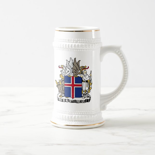 Jarra De Cerveza Escudo de armas de Islandia (Derecha)