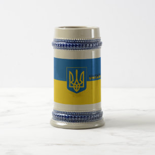 Jarra De Cerveza Escudo de armas de la bandera de Ucrania