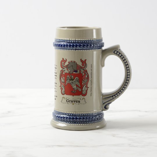 Jarra De Cerveza Escudo de armas de la familia de los sepulcros en
