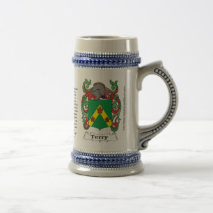 Jarra De Cerveza Escudo de armas de la familia de Terry en un Stein