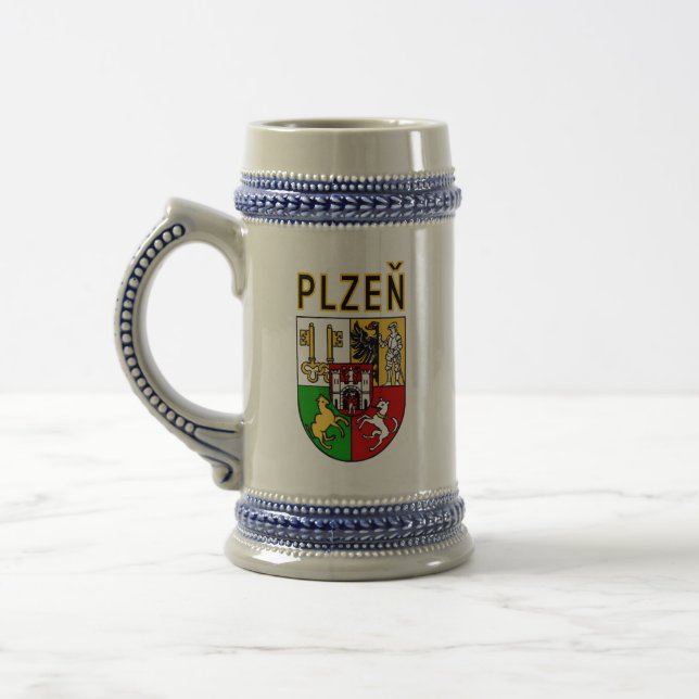 Jarra De Cerveza Escudo de Armas de Plzeň, República Checa (Izquierda)