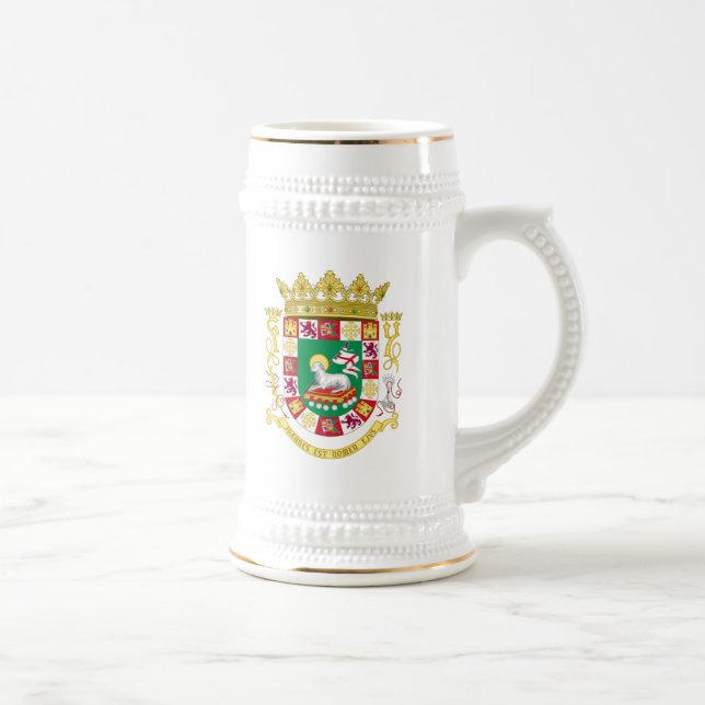 Jarra De Cerveza Escudo de armas de Puerto Rico (Derecha)