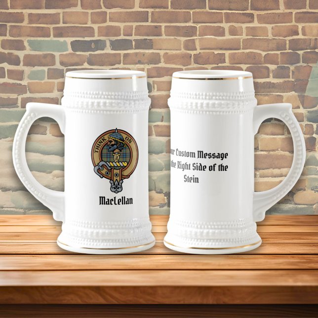 Jarra De Cerveza Escudo de armas del Clan MacLellan sobre antiguo t (Subido por el creador)