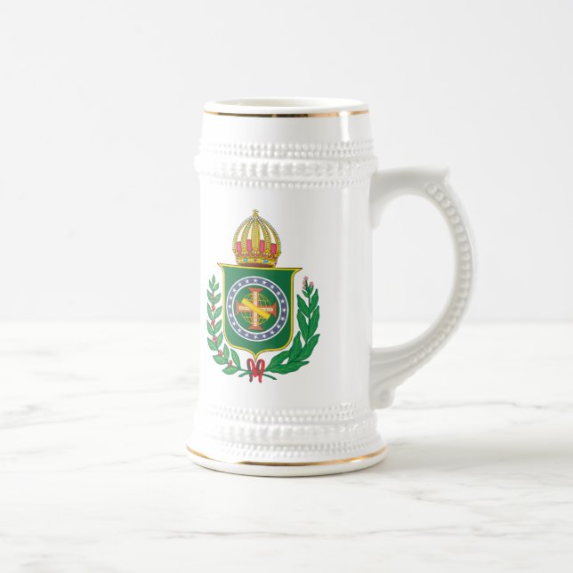 Jarra De Cerveza Escudo de armas del imperio del Brasil (Derecha)