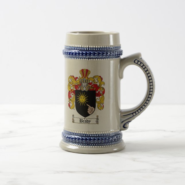 Jarra De Cerveza Escudo de armas Stein de Brady/escudo de la (Derecha)