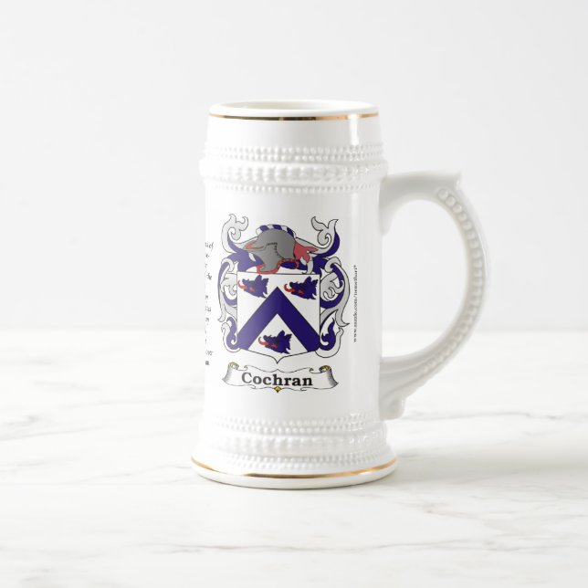 Jarra De Cerveza Escudo de armas Stein de la familia de Cochran (Derecha)