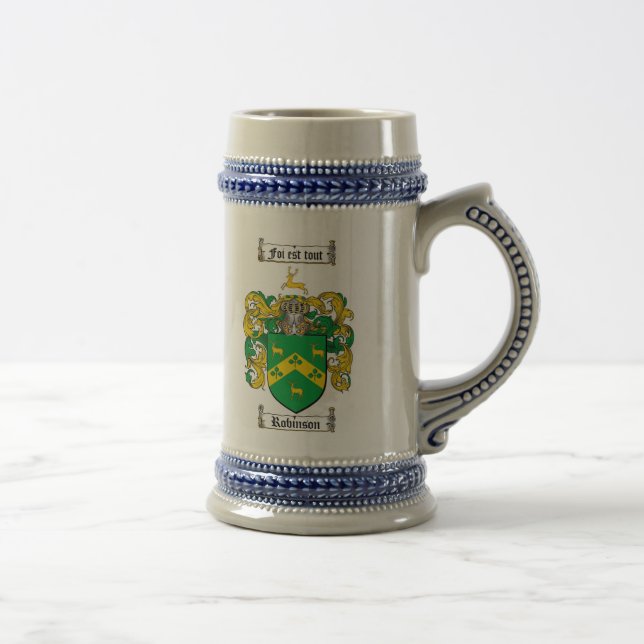 Jarra De Cerveza Escudo de armas Stein de Robinson (Derecha)