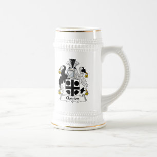 Jarra De Cerveza Escudo de la familia de Clayton