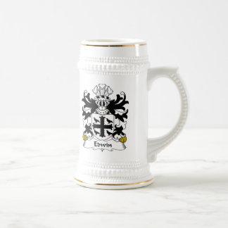 Jarra De Cerveza Escudo de la familia de Edwin