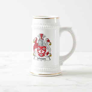 Jarra De Cerveza Escudo de la familia de Johnson