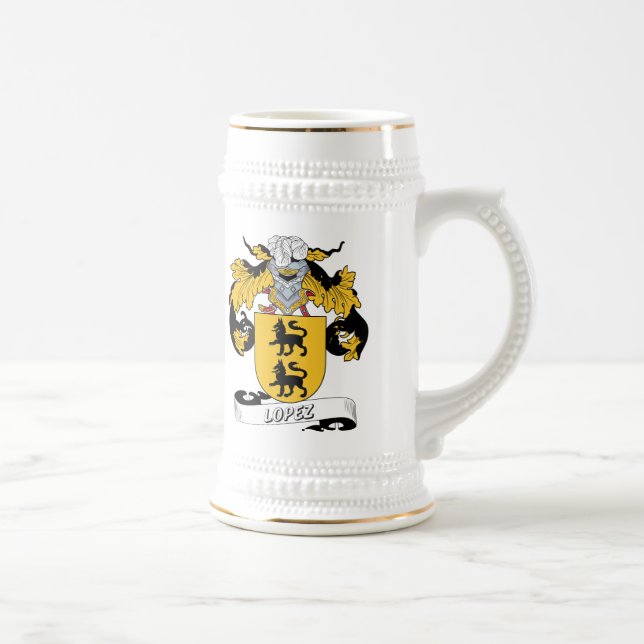 Jarra De Cerveza Escudo de la familia de López (Derecha)