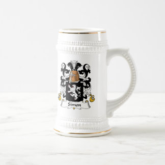 Jarra De Cerveza Escudo de la familia de Simon