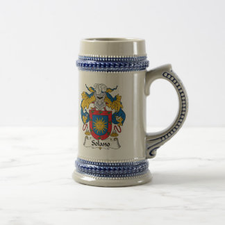 Jarra De Cerveza Escudo de la familia de Solano