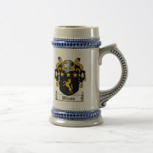 Jarra De Cerveza Escudo de la familia de Wilson