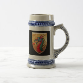 Jarra De Cerveza Escudo del dragón en negro