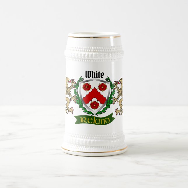 Jarra De Cerveza Escudo irlandés blanco/blanco (Centro)