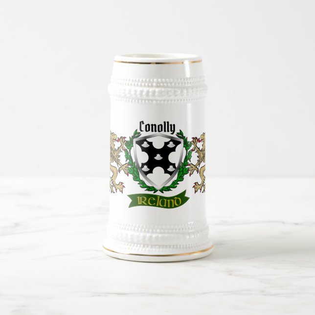 Jarra De Cerveza Escudo irlandés de Conolly/O'Conolly Personalizado (Centro)
