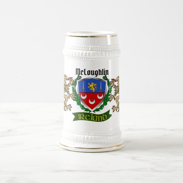 Jarra De Cerveza Escudo irlandés McLoughlin/Loughlin (Centro)