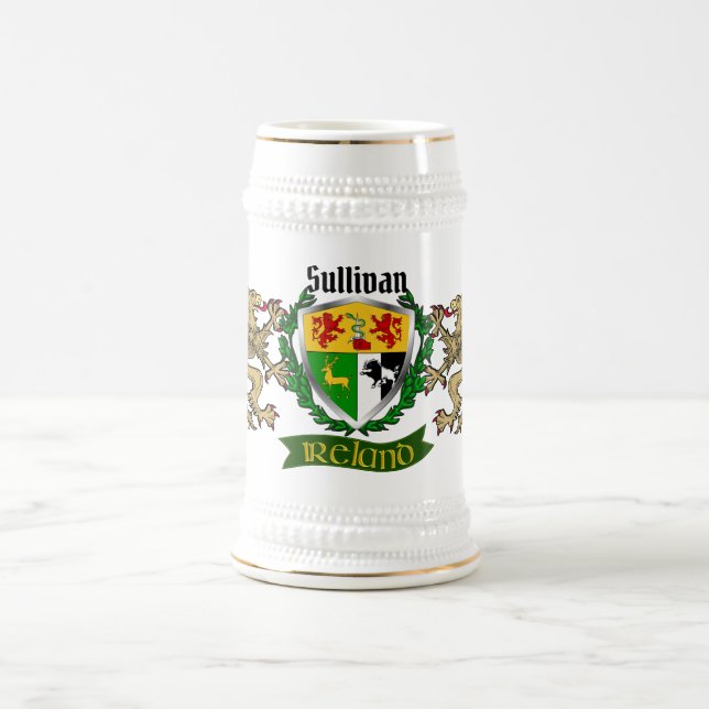 Jarra De Cerveza Escudo irlandés Sullivan/O'Sullivan (Centro)