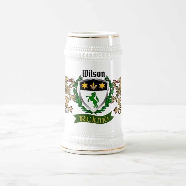 Jarra De Cerveza Escudo irlandés Wilson (Centro)