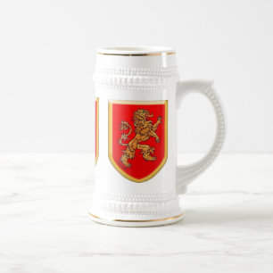 Jarra De Cerveza Escudo medieval de tres leones