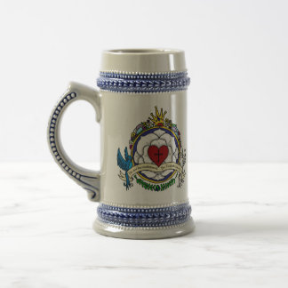 Jarra De Cerveza Escudo romano del rosa de Luther