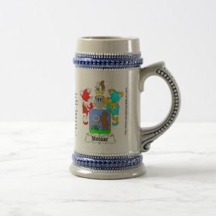 Jarra De Cerveza Escudo Stein de la familia de Molnar