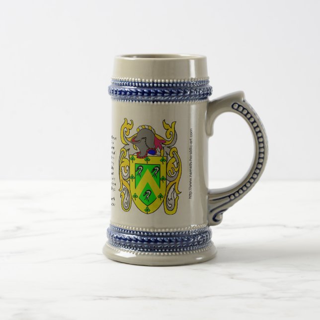 Jarra De Cerveza Escudo Stein de la familia de Pasillo (Derecha)