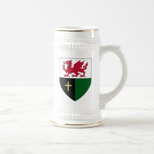 Jarra De Cerveza Escudo Stein Galés - dragón y cruz