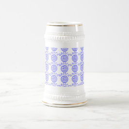 Jarra De Cerveza Esfera de mosaico de bandera griega