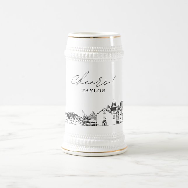 Jarra De Cerveza Esquina personalizada de San Antonio Texas (Centro)