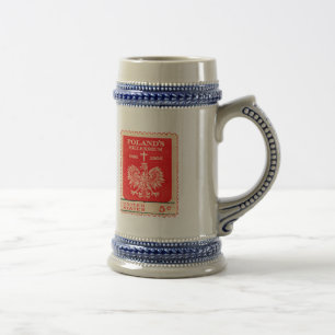 Jarra De Cerveza Estampilla del milenio de Polonia
